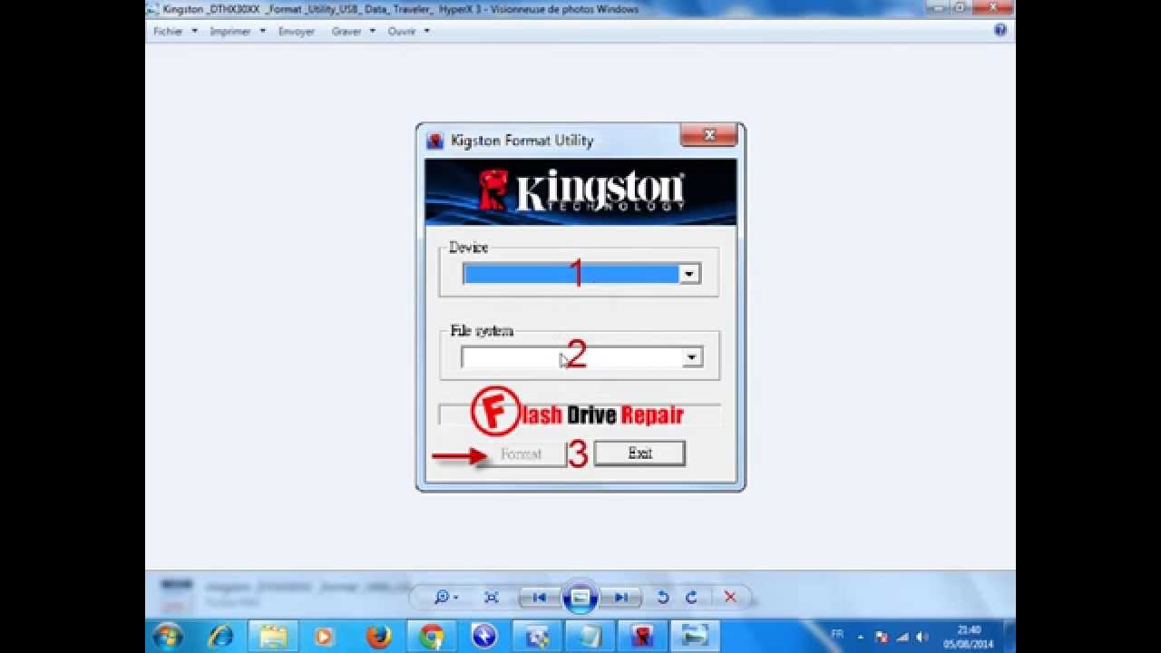kingston usb flash drive format utility